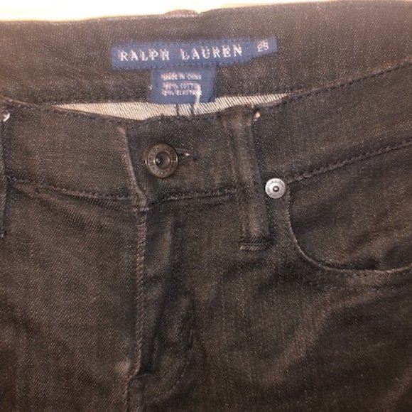 $228 RALPH LAUREN BLUE LABEL Black Skinny Jeans 25 - Picture 8 of 15